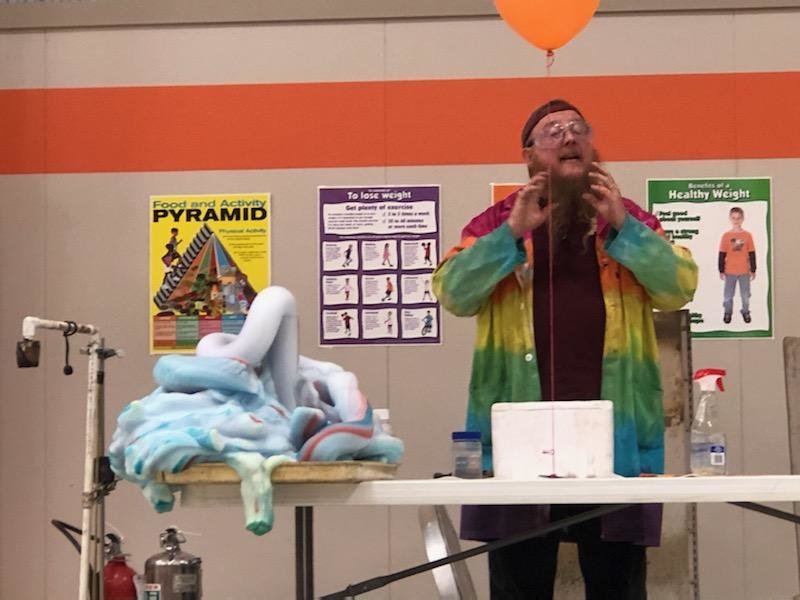 Dr. Jim Pennington of Texas A&M presented the Chemistry Road Show for the Mineola Memorial Library last week.